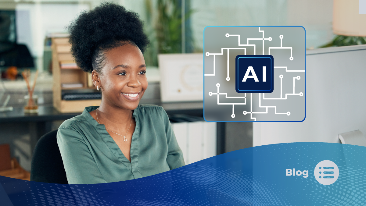 Woman business woman working First Orion AI agent.