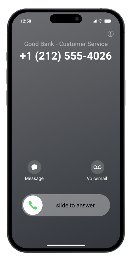 iOS 17 INFORM call screen.